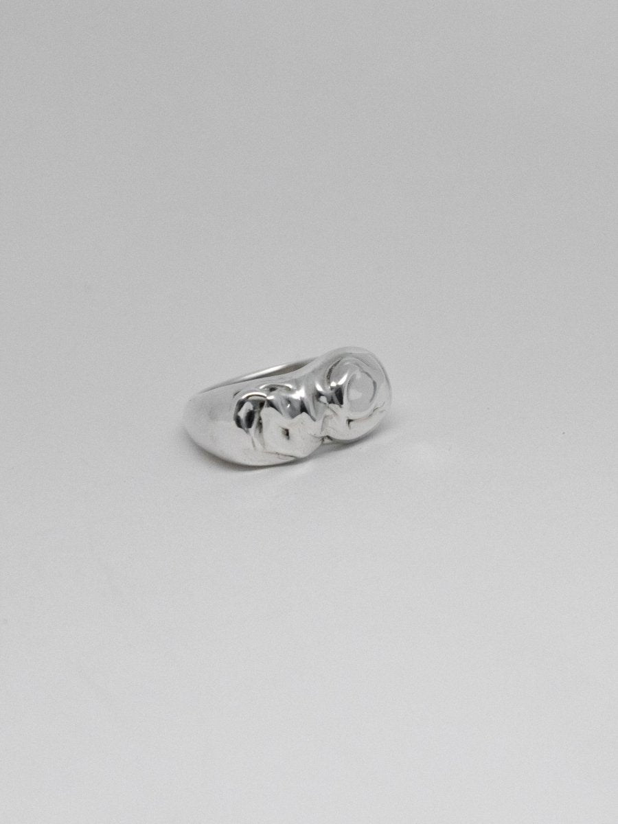 TEXTURE STATEMENT HANDCRAFTED SOLID GOLD/STERLING SILVER RING 