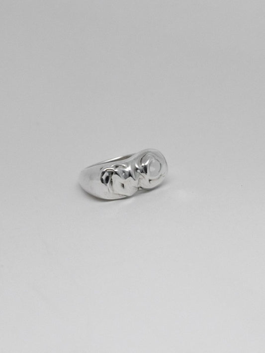 TEXTURE STATEMENT HANDCRAFTED SOLID GOLD/STERLING SILVER RING 