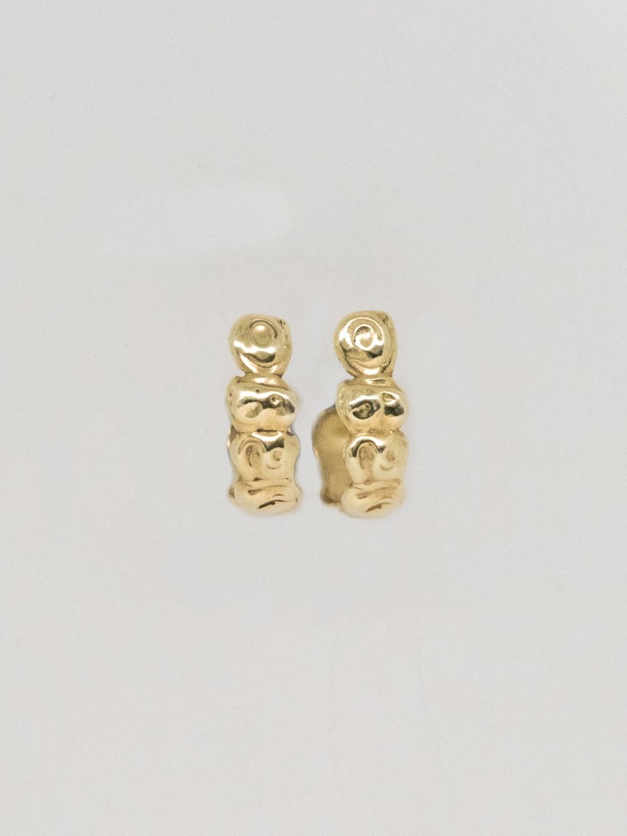 CORAL HANDCRAFT TEXTURE EVERYDAY HOOP EARRINGS