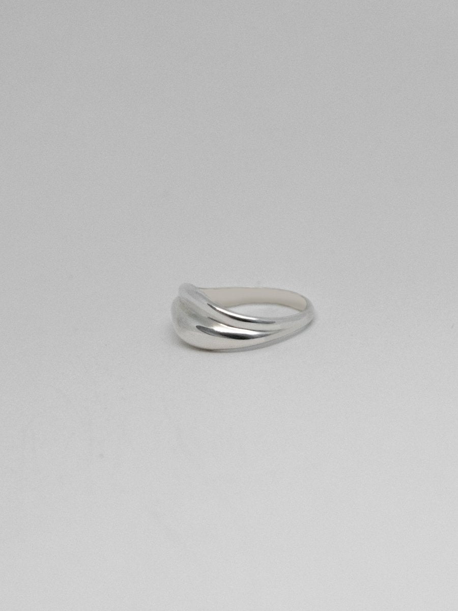 WAVY STATEMENT HANDCRAFTED SOLID GOLD/STERLING SILVER RING 