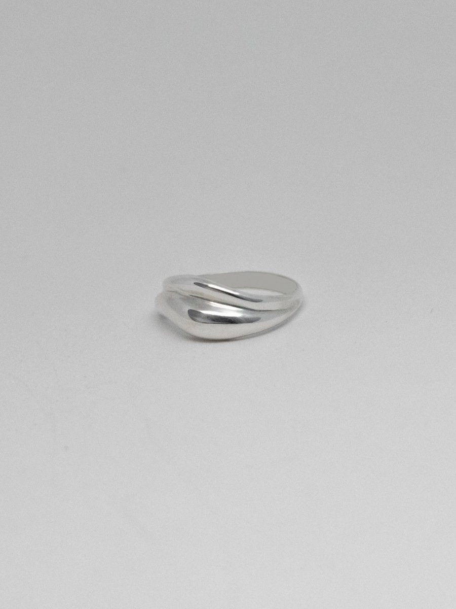 WAVY STATEMENT HANDCRAFTED SOLID GOLD/STERLING SILVER RING 