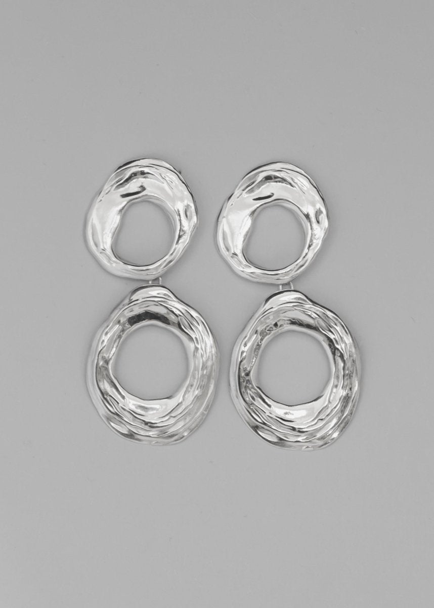 MEDITERRANEO HANDCRAFT STATEMENT DROP LONG STERLING SILVER EARRINGS 