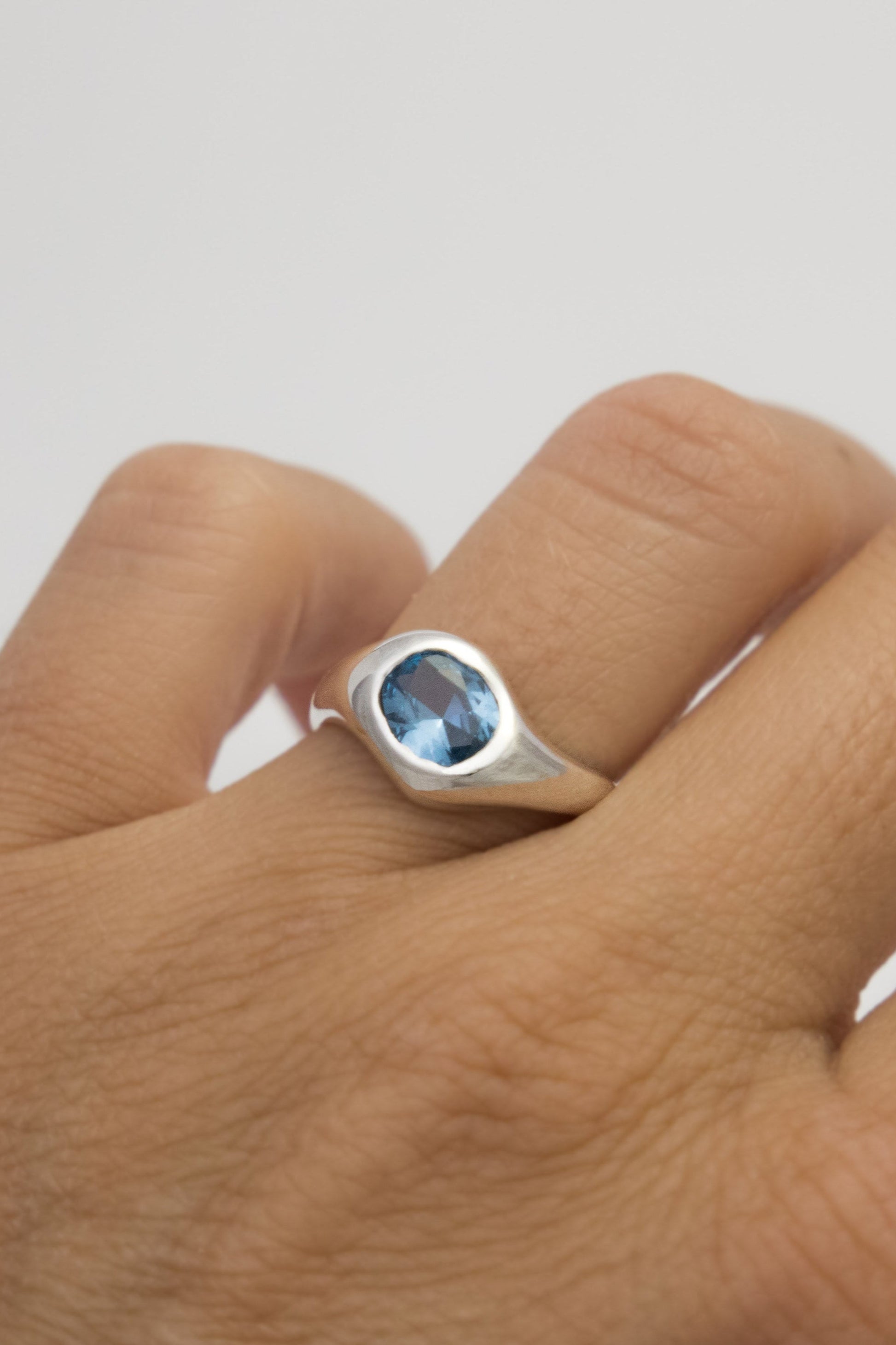 Selene Oval Stone Set Custom Ring Sterling Silver or Gold