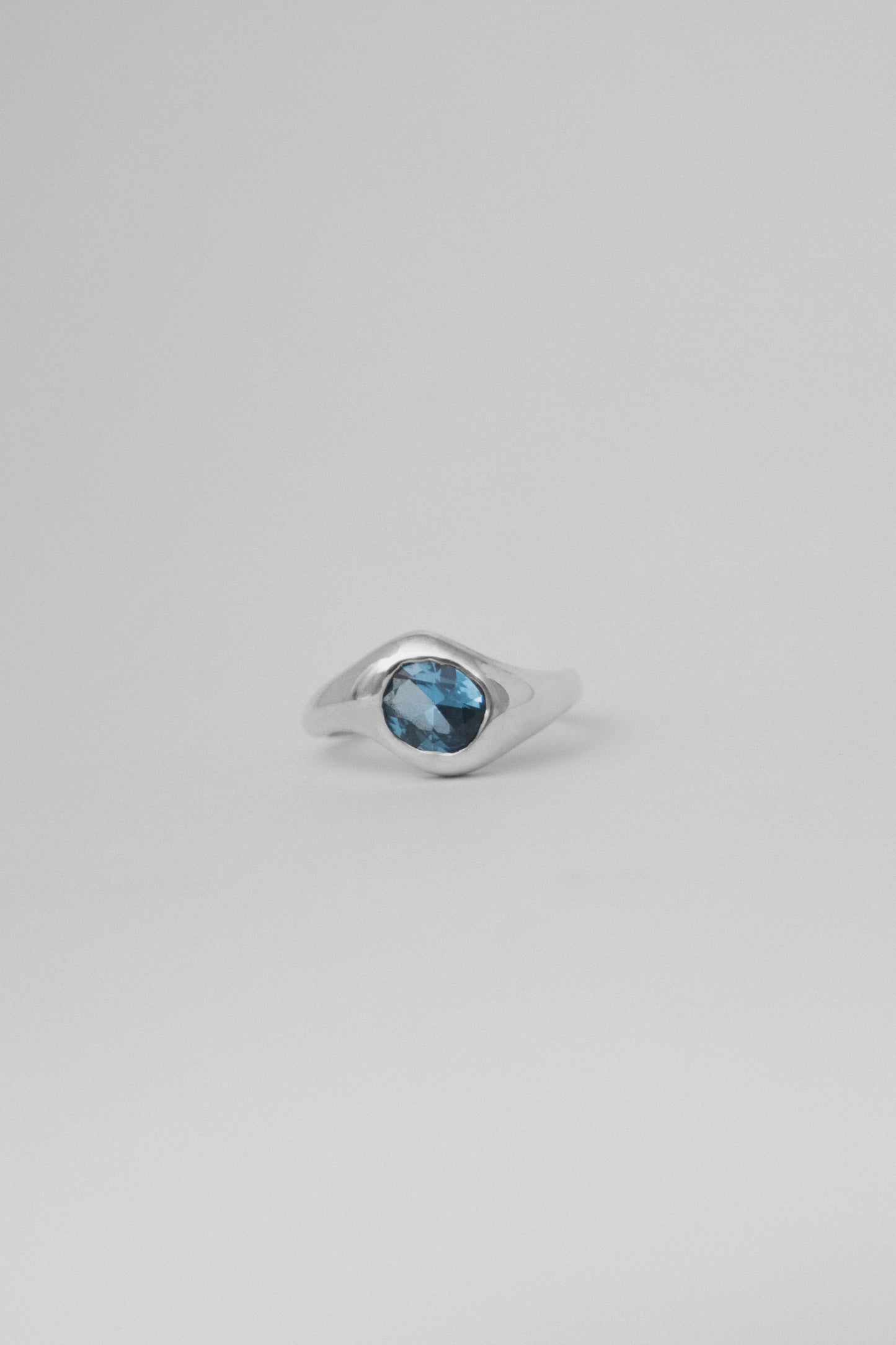 Selene Oval Stone Set Custom Ring Sterling Silver or Gold